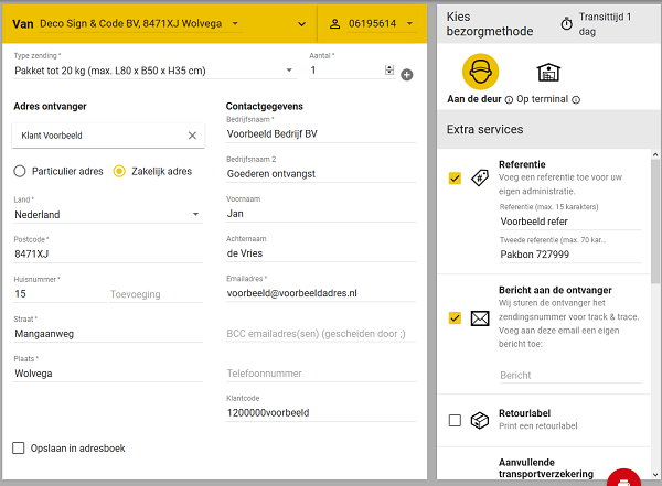 DHL Parcel zakelijk afleveren aan de deur